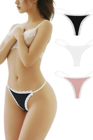 G String Thongs for Women Cotton Sexy Seamless No Show Underwear Panties Low Rise Lingerie