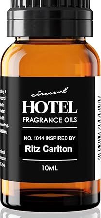 AirScent Hotel Diffuser Oil Inspired by The Ritz Carlton Hotel Scent - Premium Fragrance Oil No 1014 for Ultrasonic and Waterless Diffusers and Crafting - 10 mL, 034 fl oz Glass Dropper Bottle