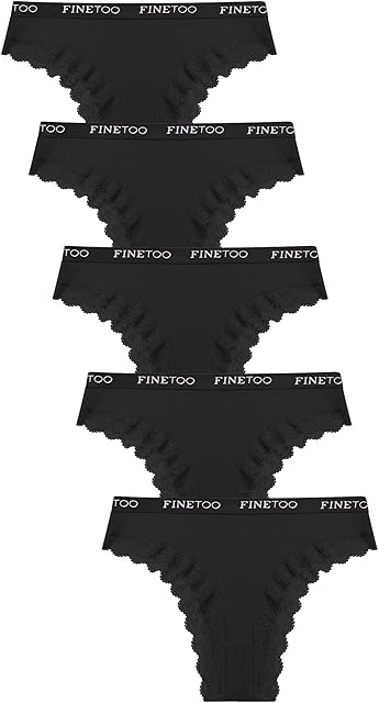 Cotton Bikini Panties for Women with Lace Edge