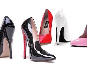 E-8260 6 Heel Fetish Pump 6 / Black/Red