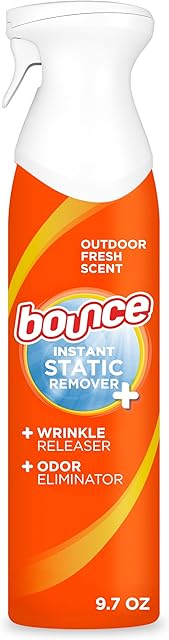 Bounce Anti Static Spray, 3 in 1 Instant Anti Static Spray & Instant Wrinkle Release, Odor Eliminator and Fabric Refresher Spray (97 Fl Oz, Pack of 1)