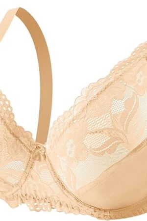Women Lace Bra Sexy Push Up Lingerie Plus Size Underwear Floral Transparent Brassiere with Underwire Large E F Cup