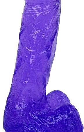 7 Inch Jelly Dong, Realistic Dildo Strap-on Harness Compatible, Huge Thick Lifelike Penis Strong Suction Cup for Hands-Free Play, G Spot Anal Vagina Stimulation, Sex Toy for Adults (Purple)