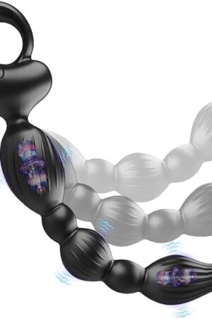 Anal Beads Prostate Vibrator for Men - Adult Sex Toys Butt Plug Vaginal G Spot Prostate Massager with 10 Vibrating Modes & Pulling Ring, Rechargeable Waterproof P-spot Stimulator for Women Couple