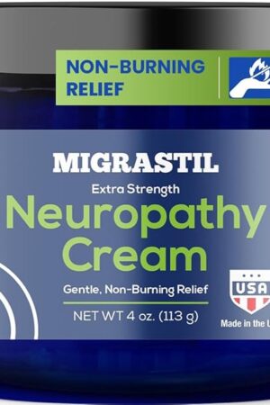 Basic Vigor Migrastil Neuropathy Relief Cream Extra Strength for Feet, Legs, and Hands Made in The USA Vegan and Cruelty-Free, Non-Greasy, Gentle, Non-Burning with Cooling Effect (4 oz)