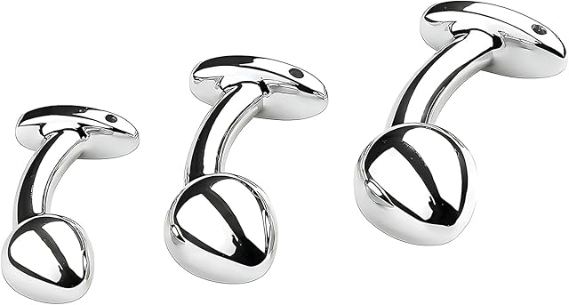 Anal Sex Training Set 3PCS Metal Butt Plug, Expanding Anal Plug Trainer Kit Adult Sex Toys for Men and Women Gift Silver