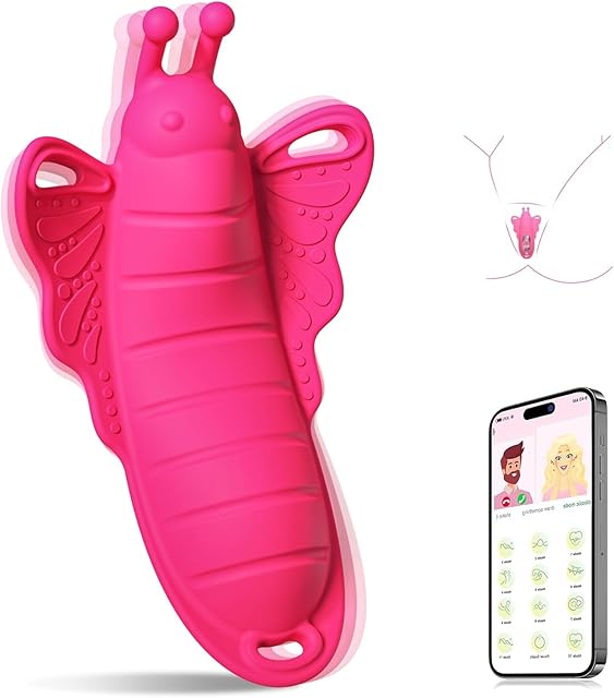 App Remote Control Wearable Panty Vibrator for Women & Couples - 9 Vibration Modes G Spot & Clitoral Stimulator, Ultra Quiet Long Distance Secret Remote Game, Soft Body-Safe Silicone Butterfly Toy