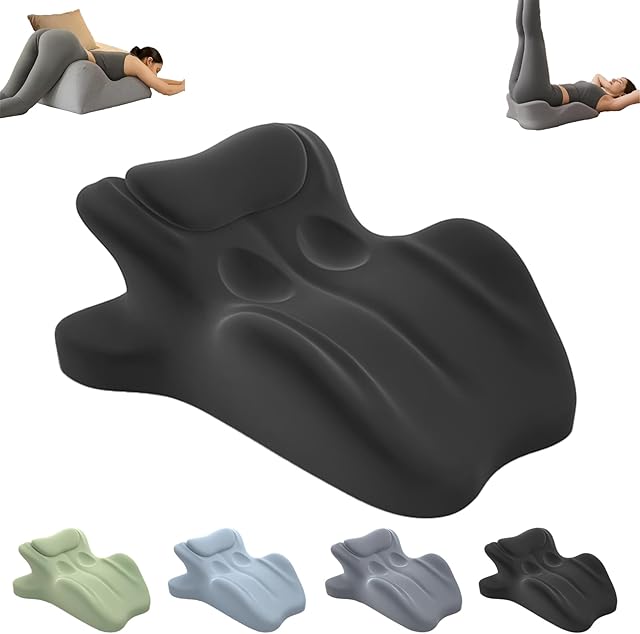 Chiro Monk Couple Pillow, Chiromonk Couples Comfort Cushion, 2025 New Couples Pillows for Intimacy, Wedge Pillows Memory Foam, Provides Waist and Neck Support, Multi Position Comfort (Black)