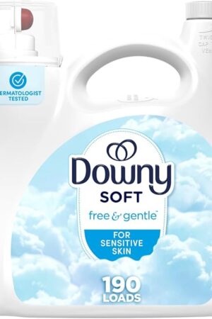 Downy Free & Gentle Fabric Softener, Fabric Conditioner, Hypoallergenic, 190 Loads, 140 fl oz, Downy Fabric Softener, Liquid Fabric Softener