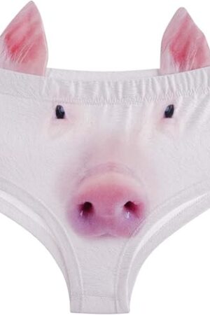 Women's Flirty Sexy Funny Naughty 3D Printed Animal Tail Underwears Briefs Gifts With Cute Ears