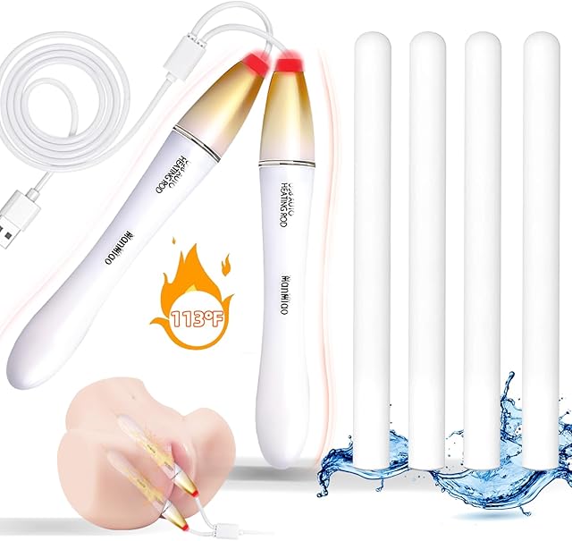 Double Toys Heater Male Masturbators Heating Rods Double Pocket Pussy Warmer Heating Sticks for Sex Doll Anal Vaginal Adult Sex Toy 2 Heater in 1 Cable with 4 Drying rods