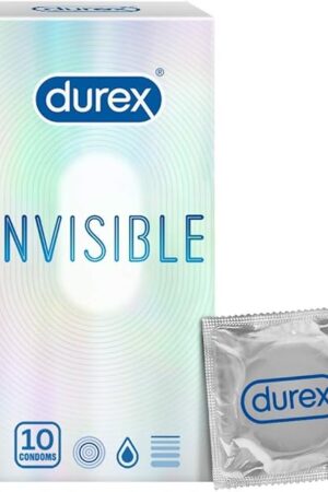 Durex Invisible Super Ultra Thin Condoms for Men - 10 Count - Packaging May Vary
