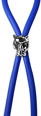 A Cock Ring Adjustable Silicone Blue Cord with Stainless Steel Leopard Bead for Tension Control Tight Accurate fit