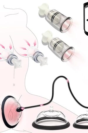 Clitoral Pumps BDSM Erotic Vagina Pumps Upgraded Extended Tube Nipple Suckers Female Erotica Couple Sexual Pleasure Tool, Sucking Nipple Toy with 4 Powerful Suckers, Adult Sex Toy Set