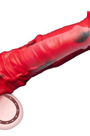 Adult Penis Sleeve Pennis Extender Cock Sleeve with Cock Ring,Silicone Penis Sleeve Extender Sex Toys,Delay Ejaculation Penis Time Expand,Suitable for Sex Toys Intimate Play with Couples (T203F-1)