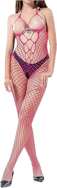 Women's Lingerie One Piece Babydoll Fishnet Bodystocking Mesh Bodysuit Lace Smock Tights Lingerie for Women