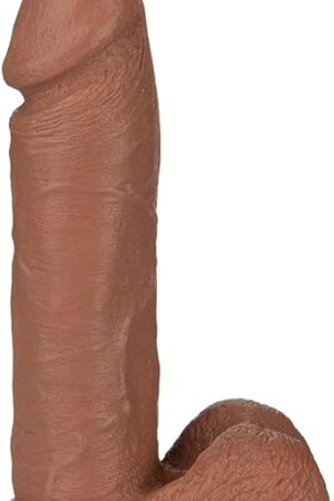Doc Johnson Vac-U-Lock - The Realistic Dildo - 8 Inch FIRMSKYN - F-Machine and Harness Compatible - for Adults Only, Caramel