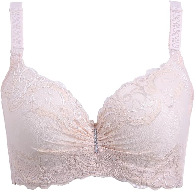 Women's Sexy Bra Push up Lace Bra 3/4 Coverage Adjustable Strap Underwire V Neck Unpadded Plus Size Bras