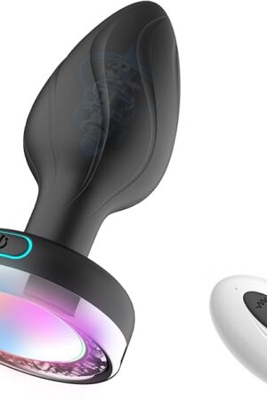 Anal Vibrator Small Butt Toy Plug Adult Sex Toy: Vibrating Butt Plug with 10 Vibration & LED Light Modes, Anal Vibrating Plug for Couples (Type B)