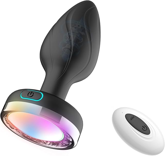 Anal Vibrator Small Butt Toy Plug Adult Sex Toy: Vibrating Butt Plug with 10 Vibration & LED Light Modes, Anal Vibrating Plug for Couples (Type B)