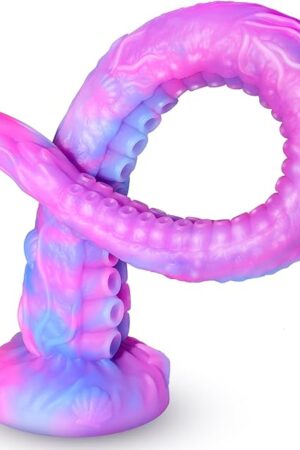 18.5 Inch Super Long Tentacle Dildo Liquid Silicone Anal Plug for G-Spot and Prostate Stimulation Hands Free Adult Toy with Powerful Suction Cups Soft and Flexible for Men and Women
