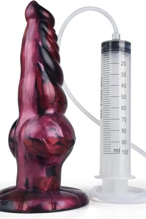 Fetish Fantasy Squirting Knotted Dildo, NNSX 8'' Insertable Ejaculation Fuction Anal Dildo Plug with Knots, Silicone Fandom Sex Toy