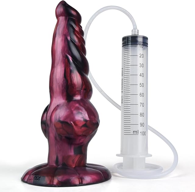 Fetish Fantasy Squirting Knotted Dildo, NNSX 8'' Insertable Ejaculation Fuction Anal Dildo Plug with Knots, Silicone Fandom Sex Toy