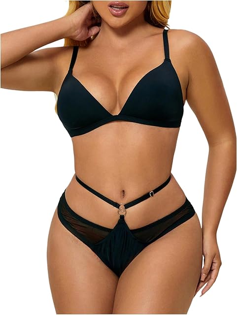 Women Sexy Cut Out G-String Thongs Sheer Mesh Panties Lingerie Underwear