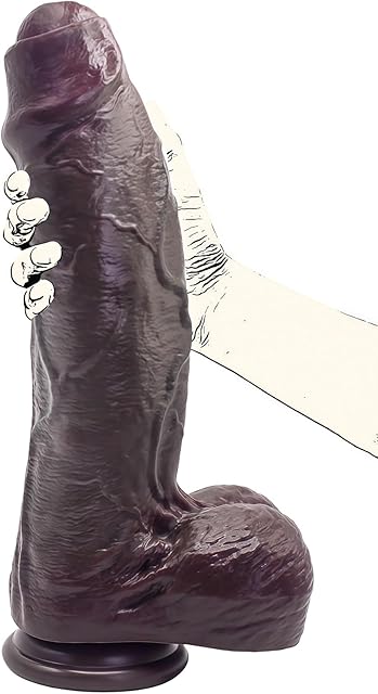 144 Inch Realistic Huge Thick Dildo Sex Toy for Women, Lifelike Soft 33 inche Diameter Big Giant Brown BBC Dildo with Strong Suction Cup Adult G-spot Penis for Advanced Male Female Adult Toys