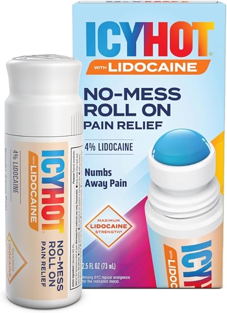 Icy Hot Maximum Strength Lidocaine No-Mess Pain Relief Liquid, No-Mess Applicator, 25 Ounces