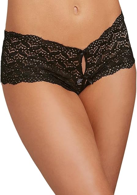 Women's Plus Size Lace Panty with Heart Cutout Back