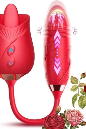2024 Rose Viboator Stimulator Licking Sucking 10 Speed Adult Tools for Women Quiet Birthday Gift Fast Charge Waterproof Waterproof, Dual Motor-YG060