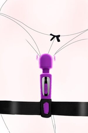 Women's Adjustable Vibrating Leg Straps, Hands-Free Play for G-Spot Stimulator with 30 Vibration Modes, Waterproof Rechargeable Vibrator, Elastic Bondage Restraint Straps for Couples Play (Black)