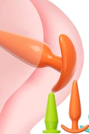 3PCS Colorful Anal Training Kit Adult Sex Toys, Beginner Anal Plug Trainer Butt Plug Includes Finger Sleeve, Tapered Plug & Anal Beads for Anal Play Prostate Massager Sex Toys for Men Women Couples