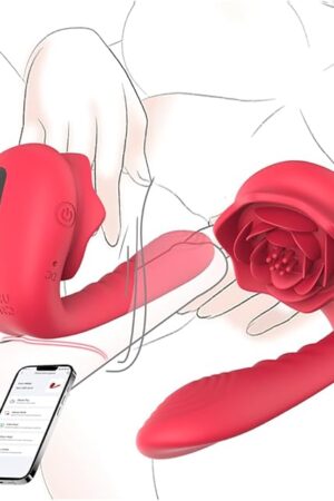 Adult Sex Toys for Women,G Spot Vibrator Clitoral Butterfly Rose Sex Toy,Female Sex Toy with 9 Vibration Modes,G Spot Dildo Finger Anal Toy with APP Remote Control Vibrators for Couple Sex Pleasure