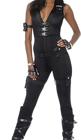 Women's 7 Piece Deluxe Swat Commander Costume
