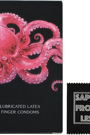 Finger Condom, Sappho from Lesbos S+Point Ultra-Thin Dotted Lubricated Natural Latex Finger Condoms Fingersex Cots for Intimate Hygiene, 12 Count, Fragrance-Free, 400mg Lubricant, 364 dots