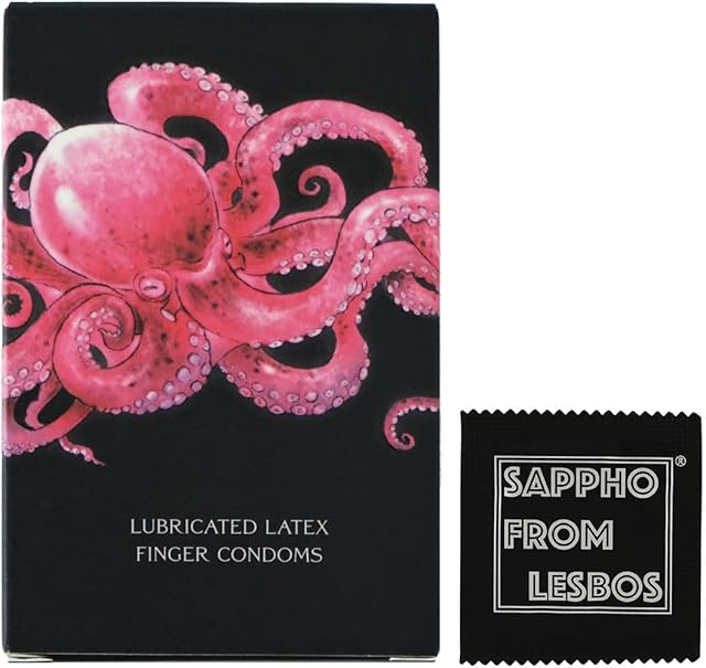 Finger Condom, Sappho from Lesbos S+Point Ultra-Thin Dotted Lubricated Natural Latex Finger Condoms Fingersex Cots for Intimate Hygiene, 12 Count, Fragrance-Free, 400mg Lubricant, 364 dots