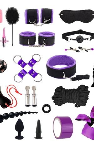BDSM kit,Sex Accessories for Adults Couples,Sex Restraints Bondage Adult Toys, Kinky Sex Toys Restraint Set for BDSM Toys for Couples,Sex Toy Kit for Bondaged Gear & Accessories 28 PCS
