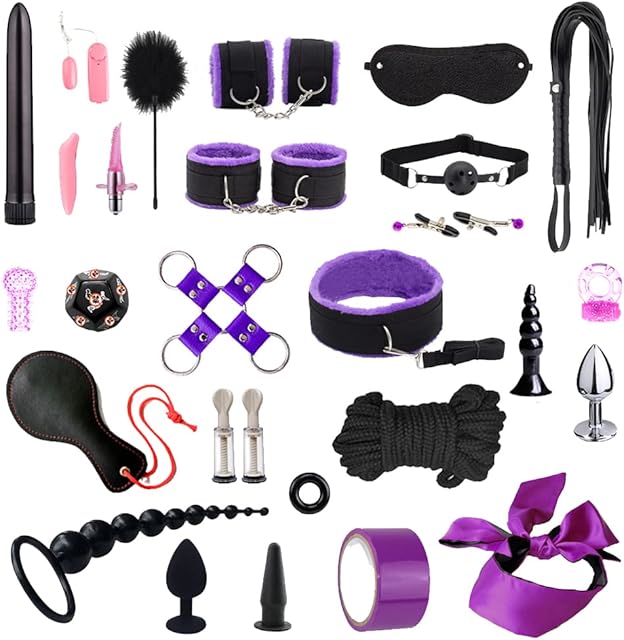 BDSM kit,Sex Accessories for Adults Couples,Sex Restraints Bondage Adult Toys, Kinky Sex Toys Restraint Set for BDSM Toys for Couples,Sex Toy Kit for Bondaged Gear & Accessories 28 PCS
