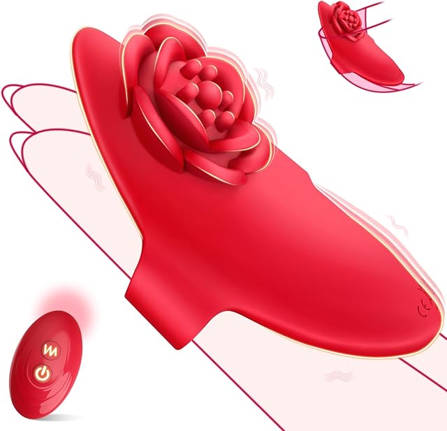 Finger Vibrator Adult Sex Toys for Women - Remote Control Wearable Vibrator with 10 Vibrating Modes, Rose Toy for Women Sexual Pleasure Tools Clitoral Nipple Anal Adult Sex Toys & Games