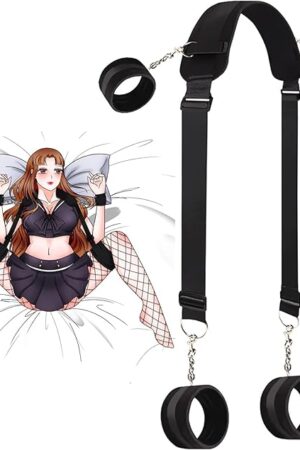 Adult Sex Toys Plush Leather Handcuffs Collars,Bed Ties Restraints Neck to Wrist Restraints Rope kit,Adjustable Bondage Gear & Accessories,Couple SM Sex Game Tool Yoga Sweater R3, Black