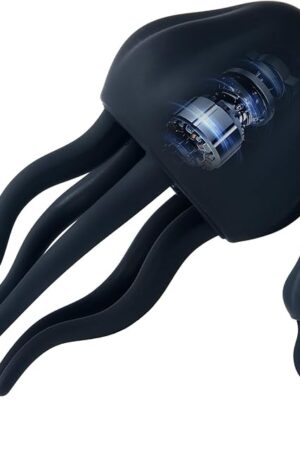 Jellyfish Cock Training Device, Male Penis Vibrator Masturbator with 10 Vibrating Modes 360 Wrapping Tentacle, Soft Liquid Silicone Male Stroker for Glans Training Prolong Ejaculation