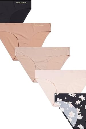 Womens Underwear Seamless Bikini, No Show Breathable Ladies Panties, Soft and Stretchy, Ropa Interior, 5 Pack
