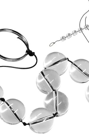 Glass Anal Beads BDSM Butt Plug 16mm Clear Pleasure Balls Huge Exquisite Ball Sexual Buzz Buttplug Device Huge Kink Erotic Play Sex Toy Comfort Smooth Safe Large Exquisite Bead Design for Couples