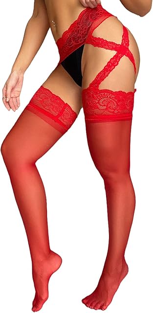 Women's High Waist Tights Fishnet Lingerie Sexy Stocking High Tight Garter Belt Suspender Pantyhose