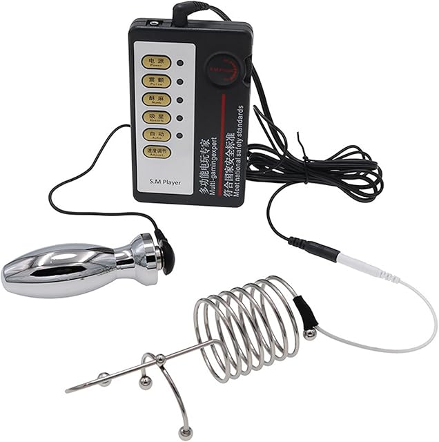 Electrical Anal Plug Anal Dildo Urethral Sound Electro with Penis Ring Cock Ring Stimulation Masturbation Set Inserting Toys for Beginners and Advanced Users
