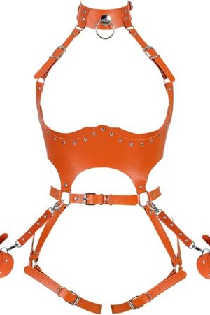 Women PU Leather Punk Body Waist Bodysuit Belt Full Bondage Body Harness Belt Sexy Lingerie Leg Garter Strap