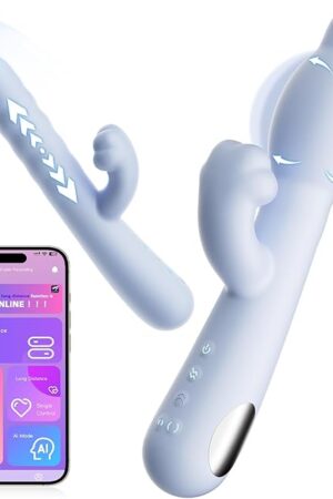 G Spot Vibrator Sex Toys for Women, Thrusting Dildo App Control Vibrator Massager for Female Clitoral Anal Stimulation, 3in1 Sex Toy with 2 Inflating & 7 Vibrating & Thrusting, Adult Sex Toys & Games