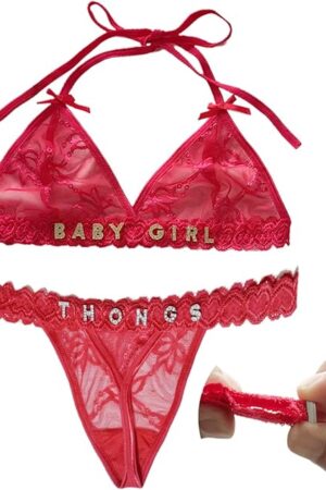 3Pcs Hand Sewing Custom Thongs with Name on it Personalized Underwear for Women
